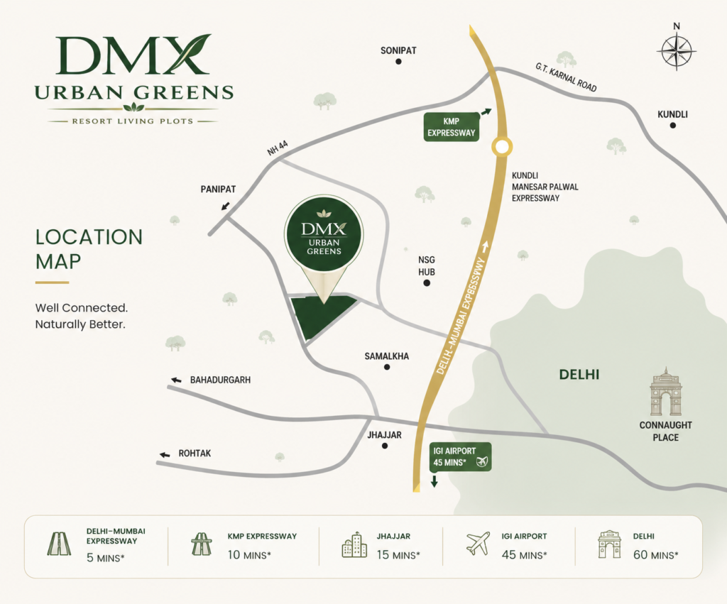 DMX Urban Greens Plots Location